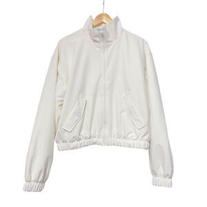 Abercrombie & Fitch Traveler Bomber White Full Zip Jacket Size Medium